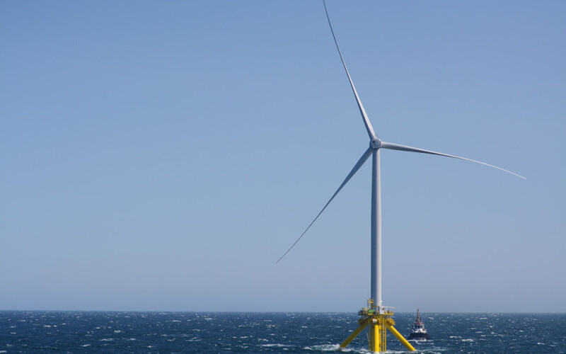 A rendering of an offshore turbine