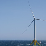 A rendering of an offshore turbine