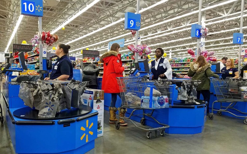 The interior of a Walmart