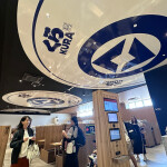 The interior of a Kura Sushi restaurant