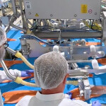 A salmon processing line at First Seafood