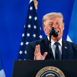U.S. President Donald Trump giving a speech.
