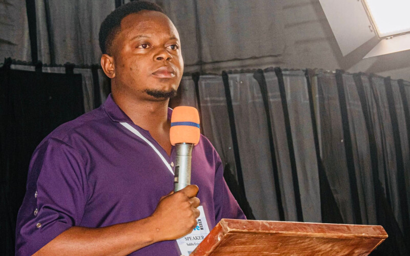Salifu Eyiojotule Daniel giving a talk