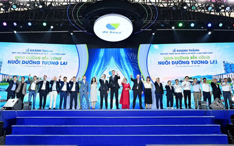 The grand opening of De Heus's new aquaculture feed mill in Vietnam