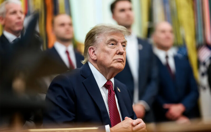 U.S. President Donald Trump sitting in the Oval Office
