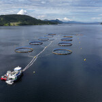 An aerial view of one of Ode's cod farms in Norway