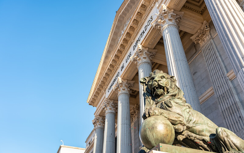 Spain's Congress of Deputies building in Madrid, Spain