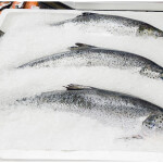 salmon in ice at a store