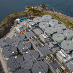 An aerial view of Salmon Evolution's salmon farm in Norway