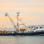 A purse seine tuna fishing vessel a