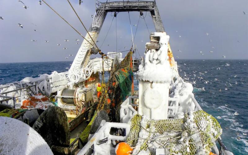 A trawl fishing vessel in Alaskan waters