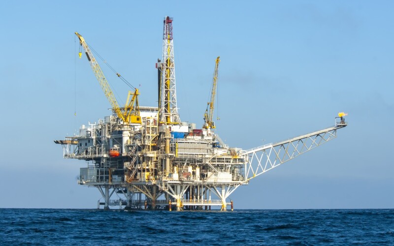 An abandoned oil platform off of Santa Barbara, California