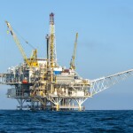 An abandoned oil platform off of Santa Barbara, California