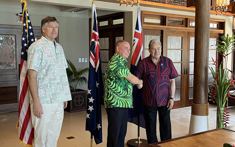 U.S. Deputy Secretary of State Christopher Landau meeting with Cook Islands Prime Minister Mark Brown and New Zealand Foreign Minister Winston Peters ahead of the Pacific Islands Forum Leaders Meeting