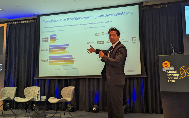 Rabobank Analyst Novel Sharma at the Global Shrimp Forum