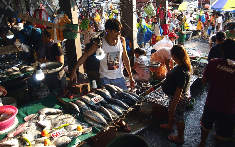 A wet market stall in the Philippines