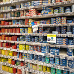 Canned fish at a grocery store in France