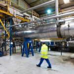 The interior of a fishmeal production plant