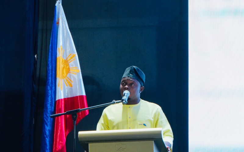 Salifu Eyiojotule Daniel at a podium