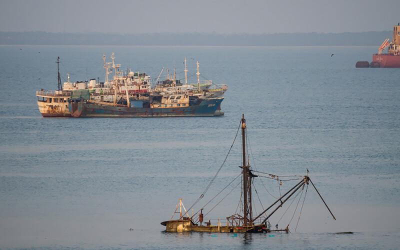 Boats off of Freetown, Sierra Leone