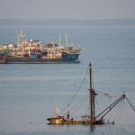 Boats off of Freetown, Sierra Leone