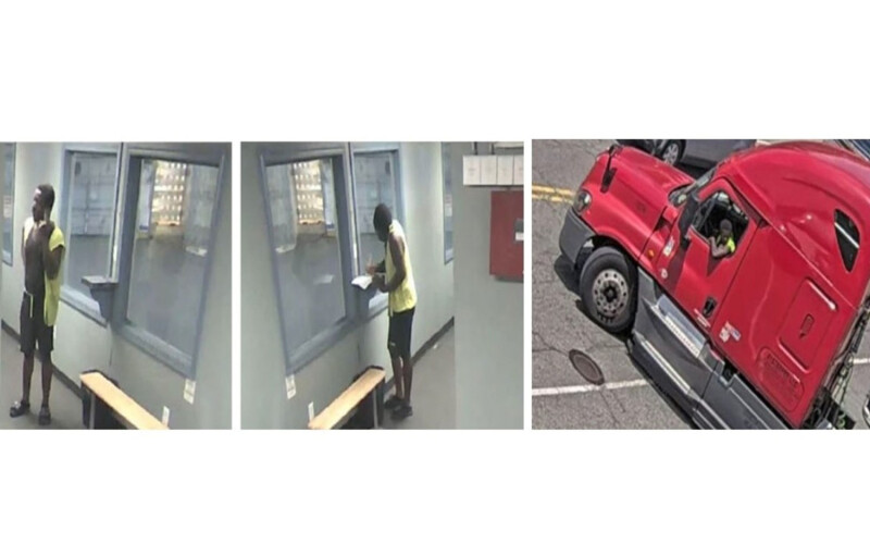 CCTV footage of a man stealing a truck filled with snow crab