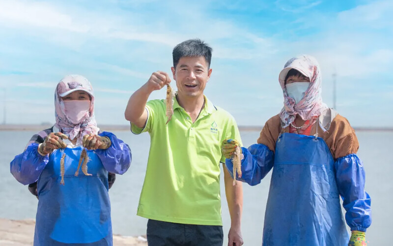 Haid reps at a shrimp farm