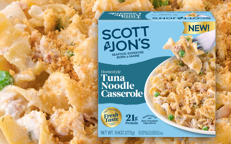A box of Scott & Jon's tuna noodle casserole