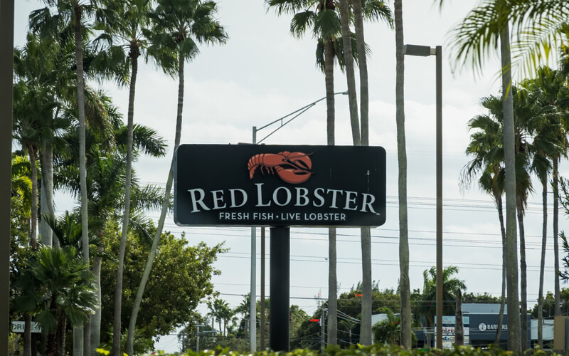 A Red Lobster sign outside a Miami, Florida, U.S.A. location