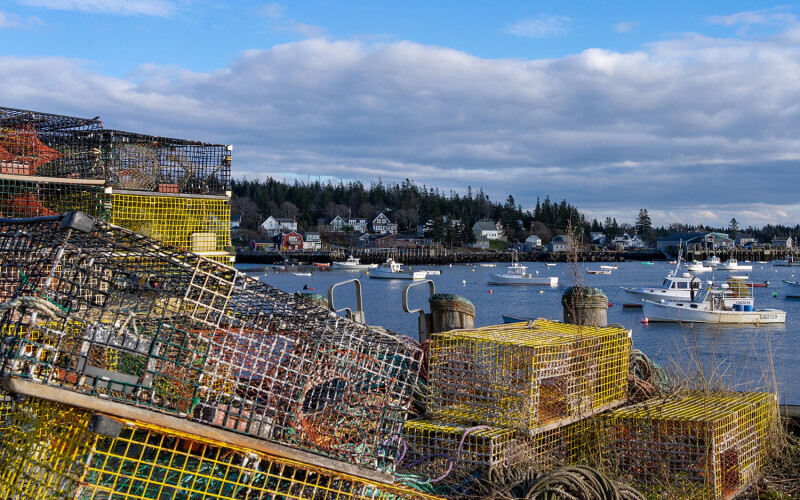 Harpswell Maine USA lobster traps