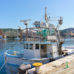 A fishing vessel off of Rijeka, Croatia