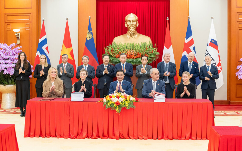 The FTA's signing ceremony in Hanoi