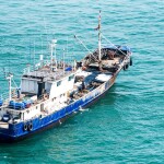 A fishing vessel at sea