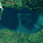 A Chilean lake undergoing an algal bloom