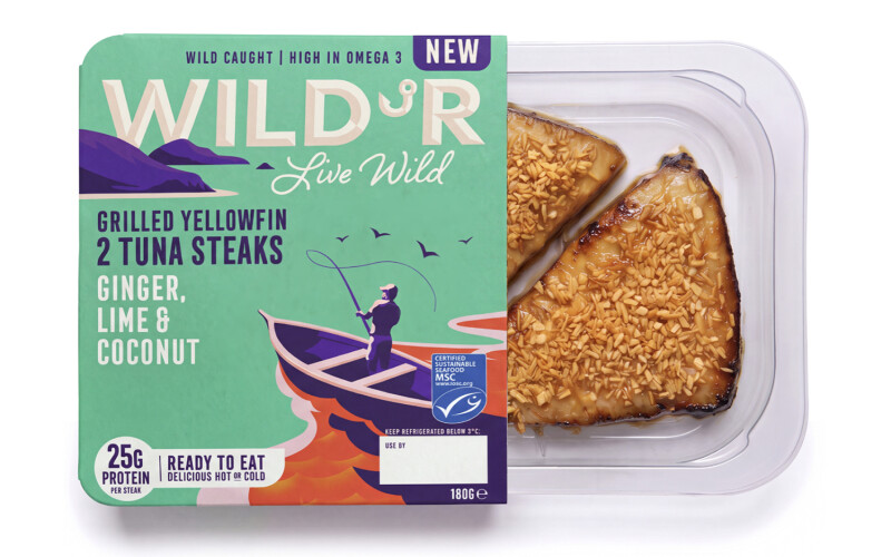 WILD'R's new Marine Stewardship Council-certified Grilled Yellowfin Tuna Steaks in Ginger, Lime, and Coconut flavor
