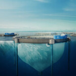 A rendering of Mowi salmon closed-cage systems