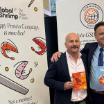 Global Shrimp Council co-founders David Castro and Gabriel Luna launching Happy Protein at SENA 2025