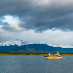 A fishing boat off the coast of Puerto Natales, Chile