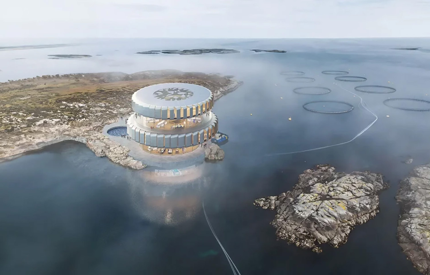 Renderings of SalMar's Salmon Living Lab