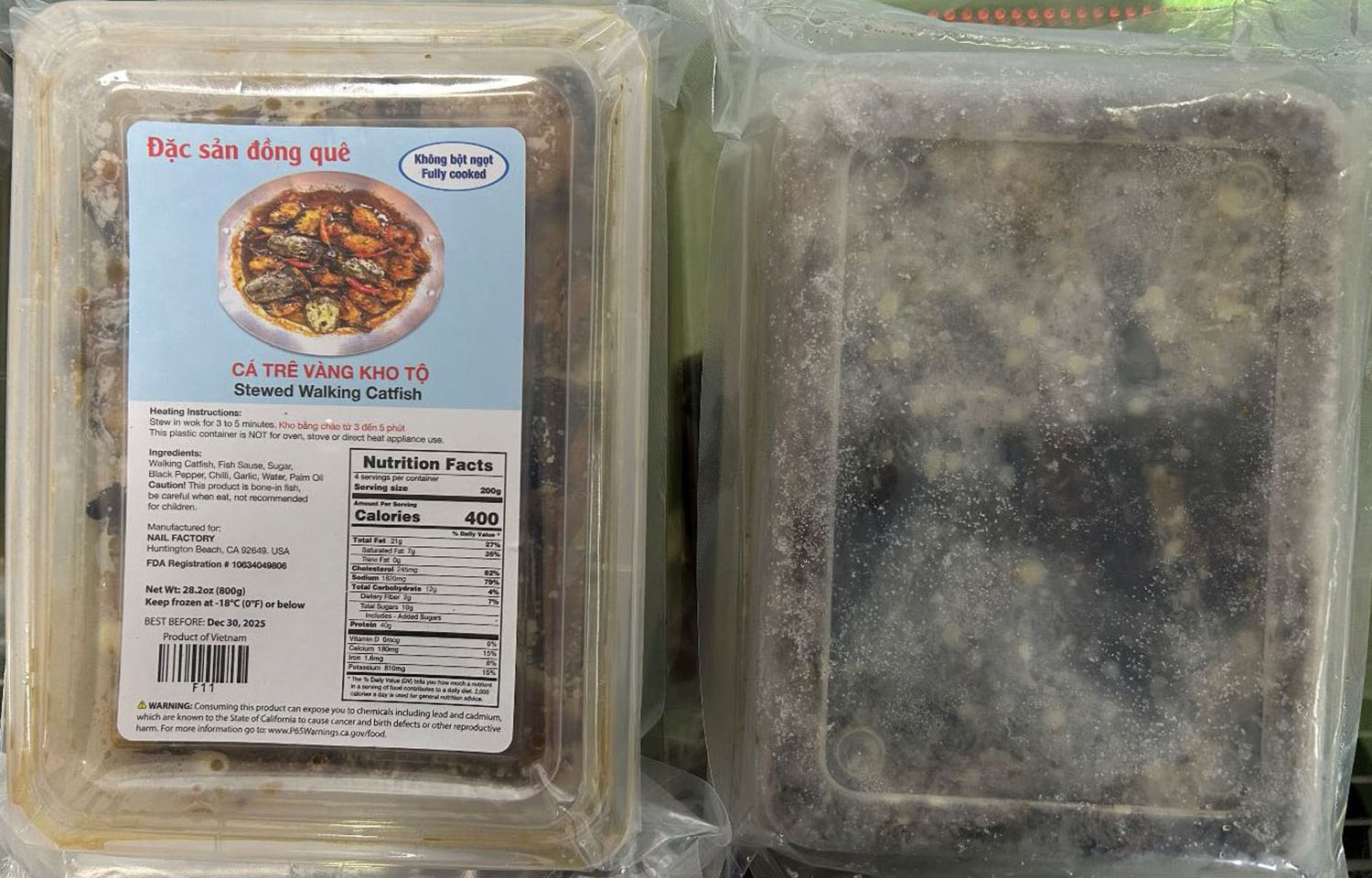 An example of a recalled catfish product from Vietnam