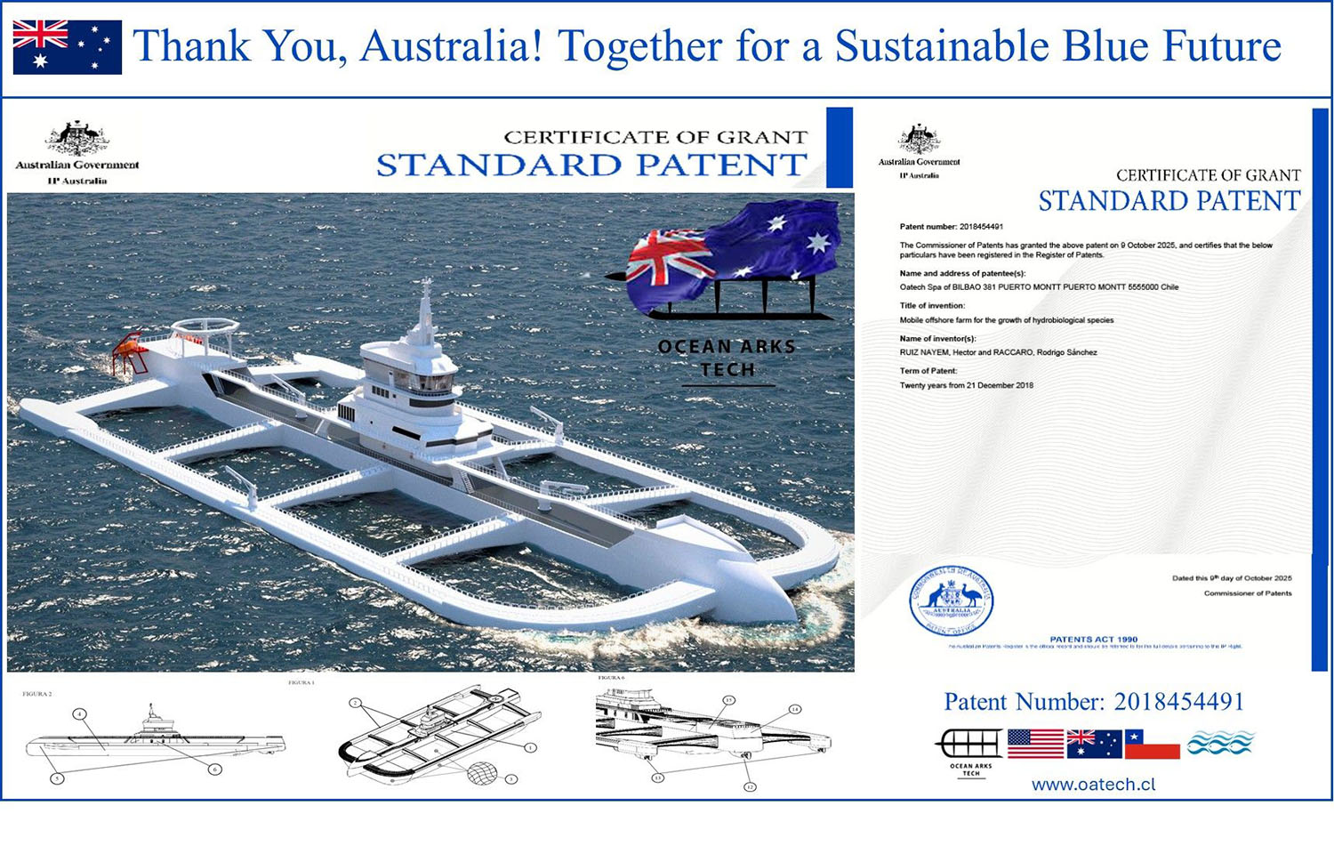 Ocean Arks Tech's Australian patent for its superyacht concept