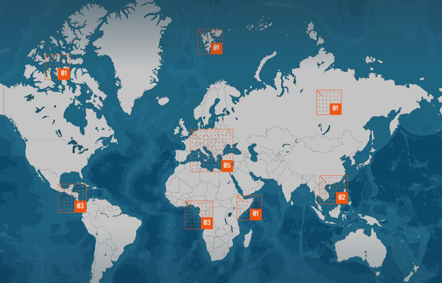 A heatmap generated by World Wildlife Fund's (WWF) Ocean Futures Project