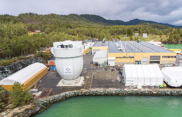 Ovum's Egget farming concept at Herde Kompositt's factory in Ølve, Norway.