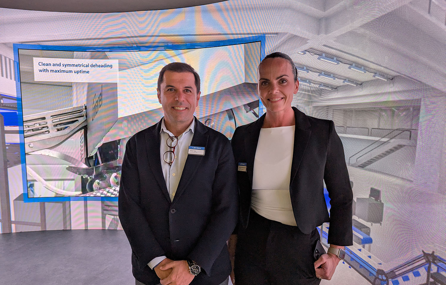 BT Marel Director of Service for Fish Diego Lages and JBT Marel Service Business Manager Sonja Rut Adalsteinsdottir