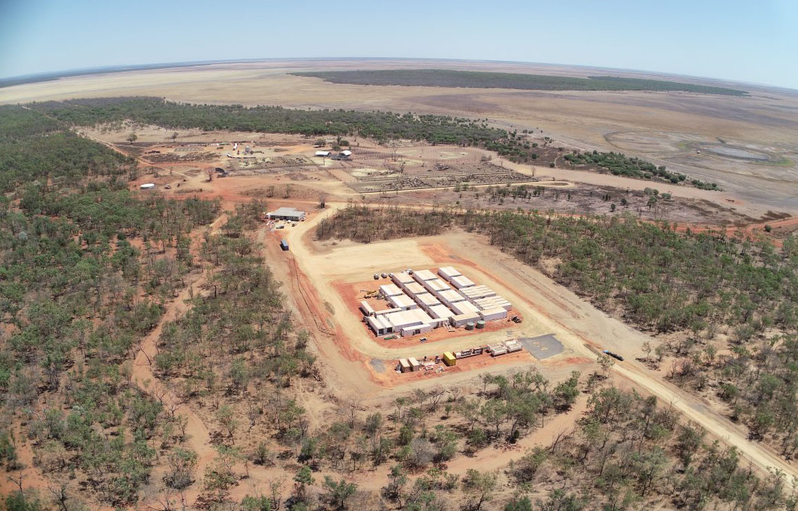 An aerial view of the progress on Project Sea Dragon in September 2021