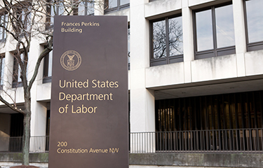 The exterior of the U.S. Department of Labor