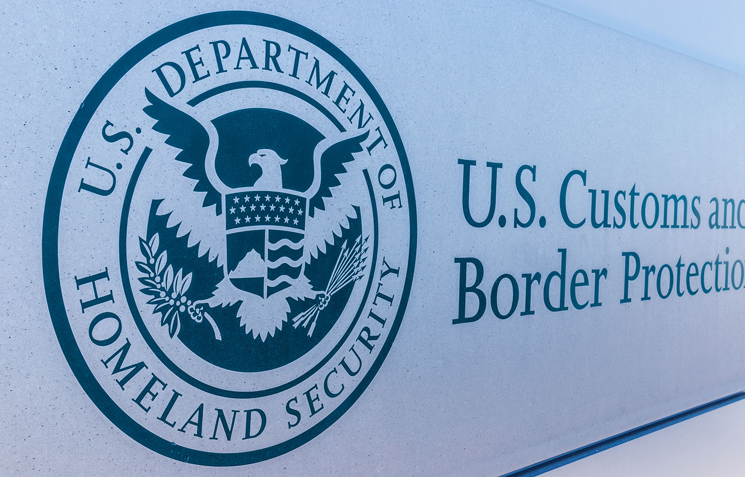 A sign for U.S. Customs and Border Protection