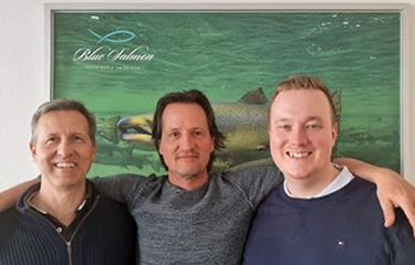 Swiss Blue Salmon Chief Financial Officer Phil Huber, Chief Executive Rudolf Ryf, and Chief Technology Officer Sune Møller.