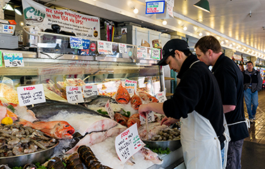 A U.S. seafood market.