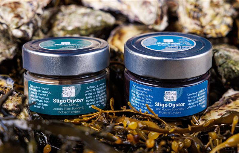 Two jars of Sligo Oyster Experience's recently launched pickled oyster products